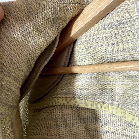 cAbi yellow gray heathered padded shoulders women's size 10 knit blazer formal - Picture 6 of 7